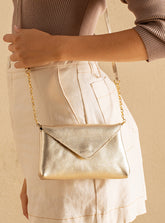 Bolsa em Couro Floater Bag Dourada